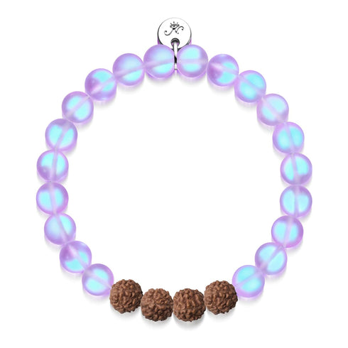 lueur tantrique | Verre de sirène x Rudraksha | Bracelet Mala